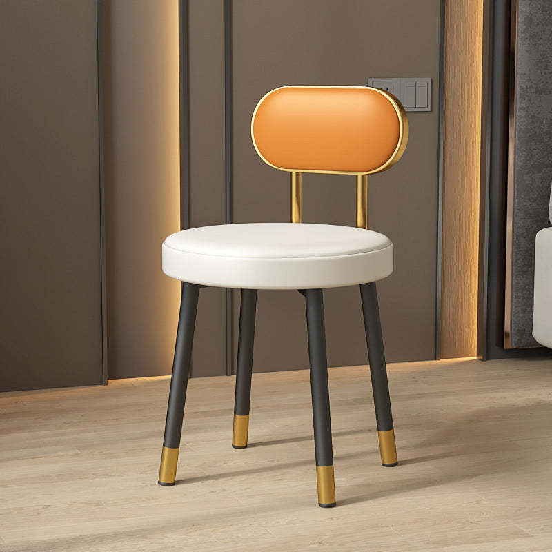 Nordic PU Iron Vanity Stool