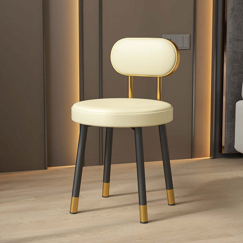 Nordic PU Iron Vanity Stool