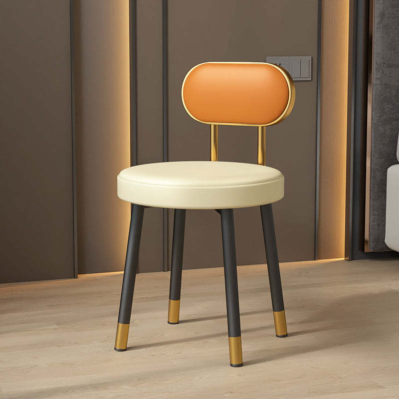 Nordic PU Iron Vanity Stool