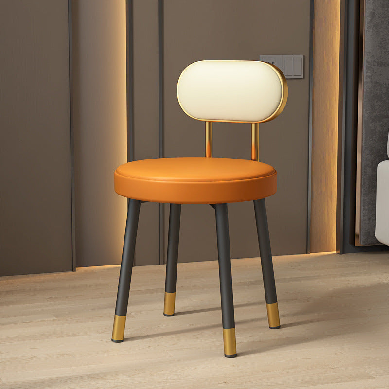 Nordic PU Iron Vanity Stool