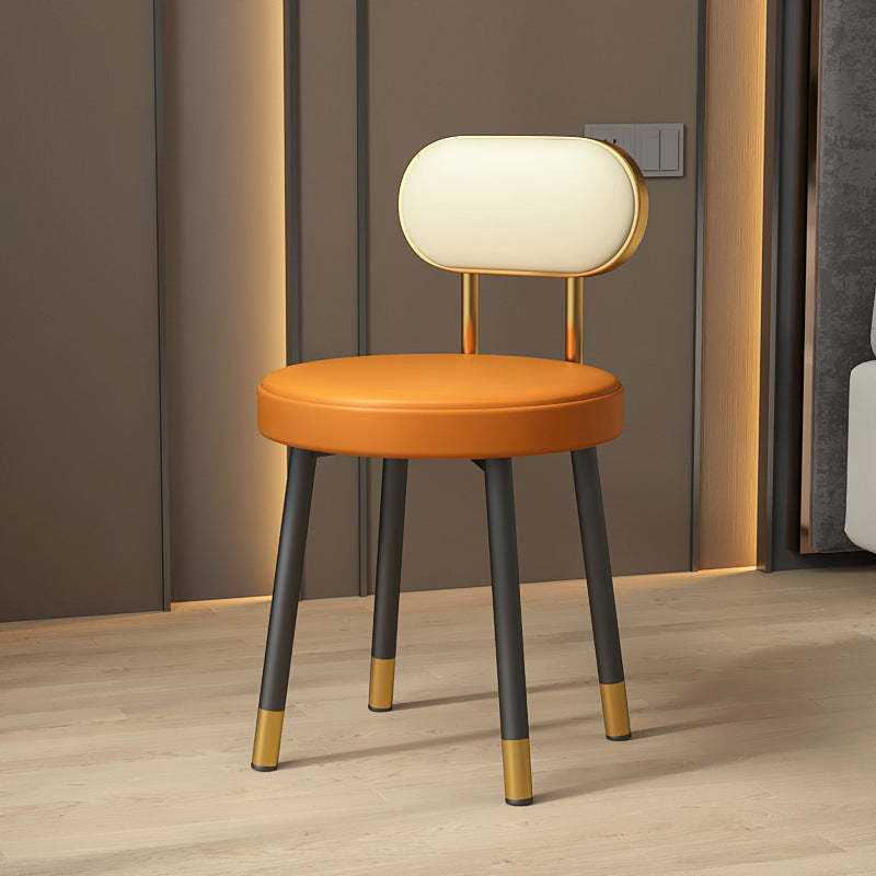 Nordic PU Iron Vanity Stool