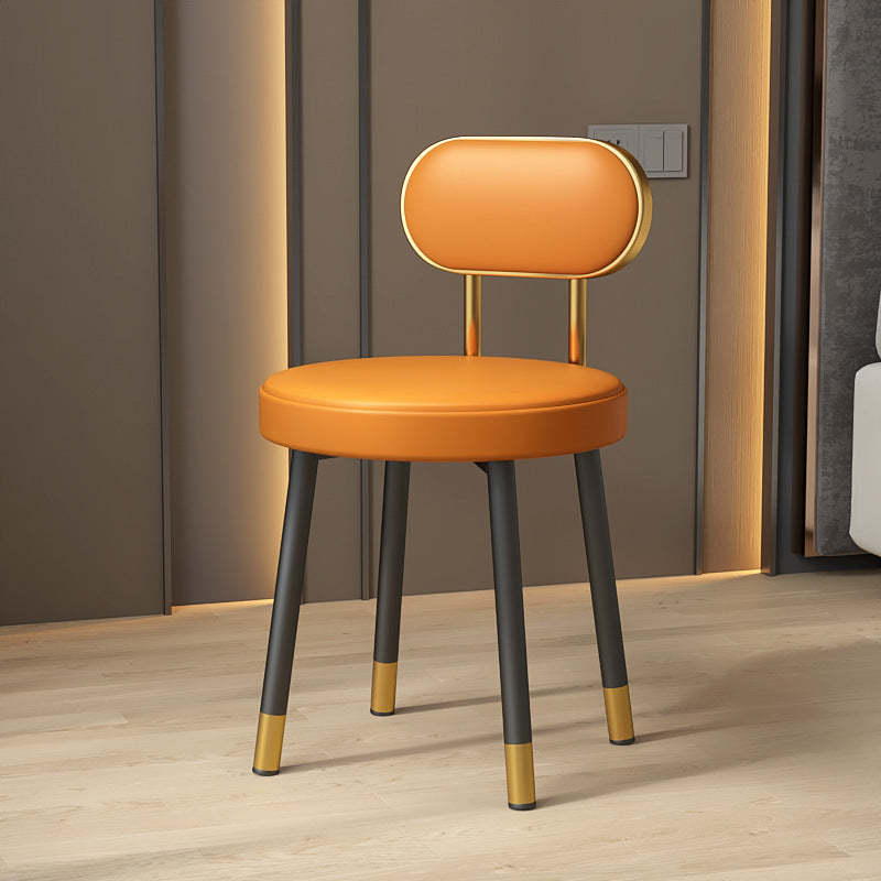 Nordic PU Iron Vanity Stool
