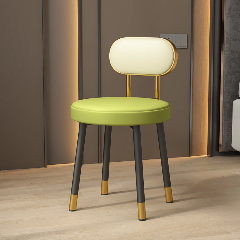 Nordic PU Iron Vanity Stool