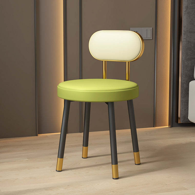 Nordic PU Iron Vanity Stool