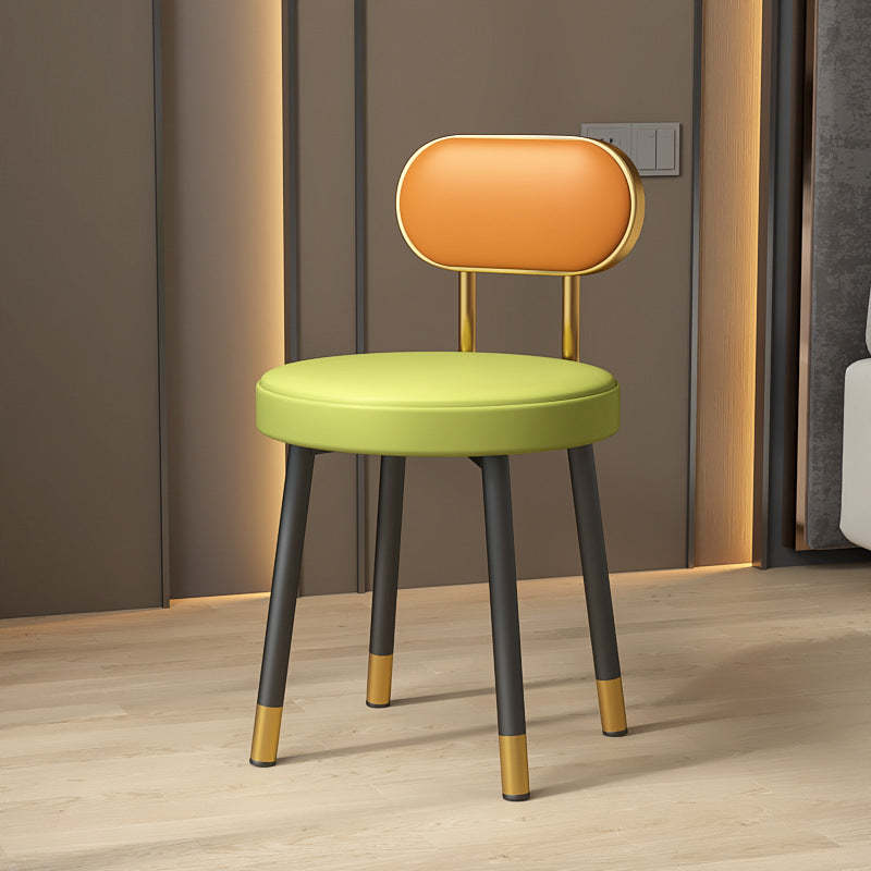 Nordic PU Iron Vanity Stool