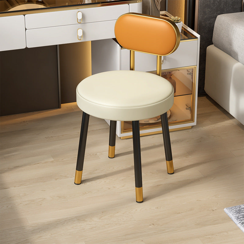 Nordic PU Iron Vanity Stool