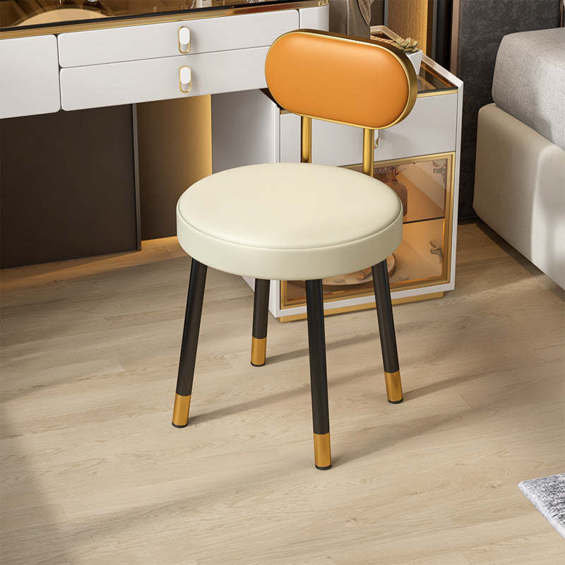 Nordic PU Iron Vanity Stool