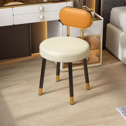 Nordic PU Iron Vanity Stool