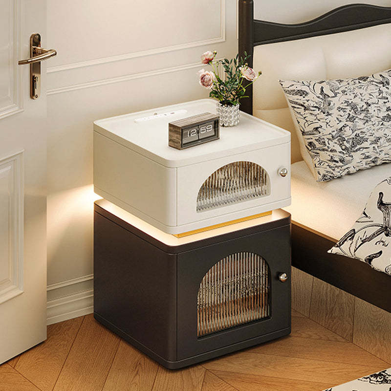 Nordic Socket Light Strip 2-Cabinet Cube Nightstand