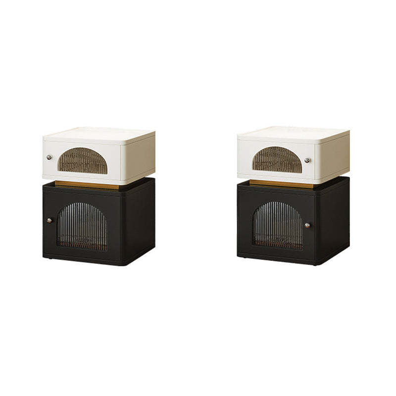 Nordic Socket Light Strip 2-Cabinet Cube Nightstand