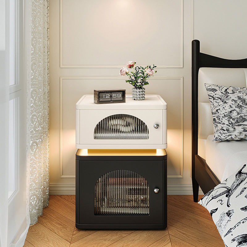 Nordic Socket Light Strip 2-Cabinet Cube Nightstand