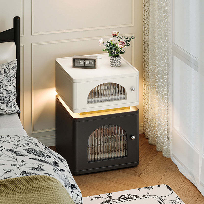 Nordic Socket Light Strip 2-Cabinet Cube Nightstand