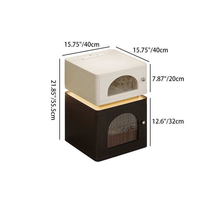 Nordic Socket Light Strip 2-Cabinet Cube Nightstand — Without Socket & Light Strip / Right