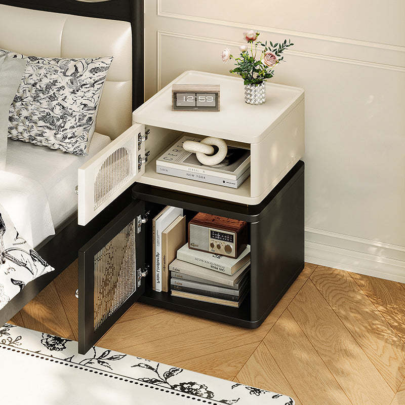 Nordic Socket Light Strip 2-Cabinet Cube Nightstand