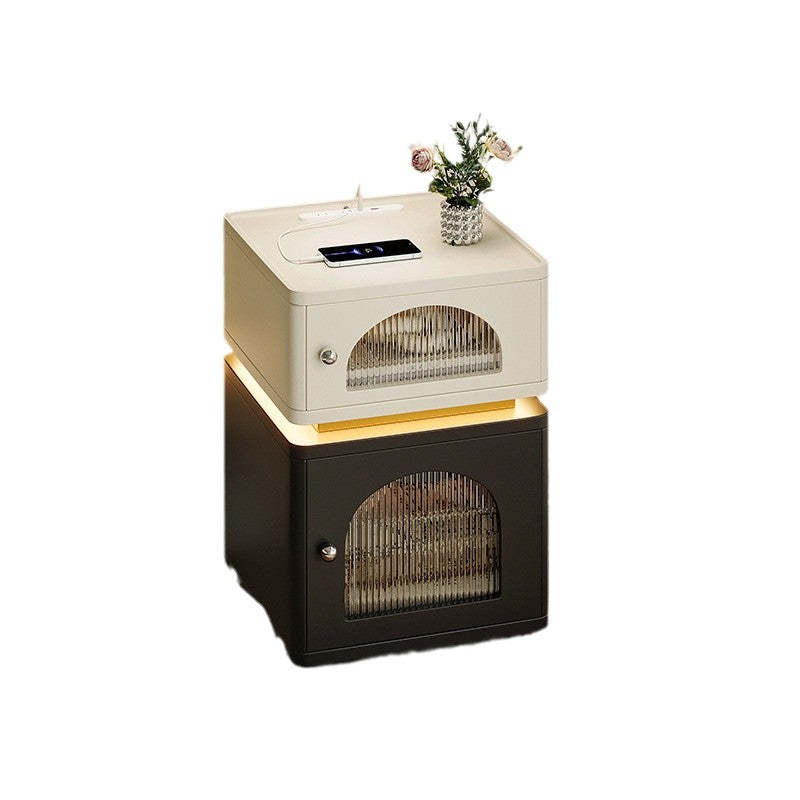 Nordic Socket Light Strip 2-Cabinet Cube Nightstand
