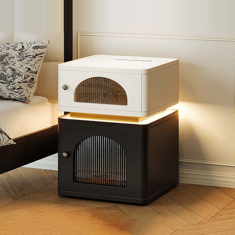 Nordic Socket Light Strip 2-Cabinet Cube Nightstand