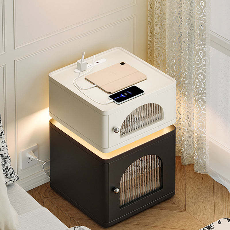 Nordic Socket Light Strip 2-Cabinet Cube Nightstand