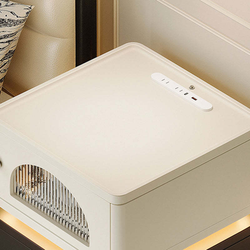Nordic Socket Light Strip 2-Cabinet Cube Nightstand