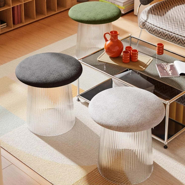 Mushroom Acrylic Lambswool Footstool