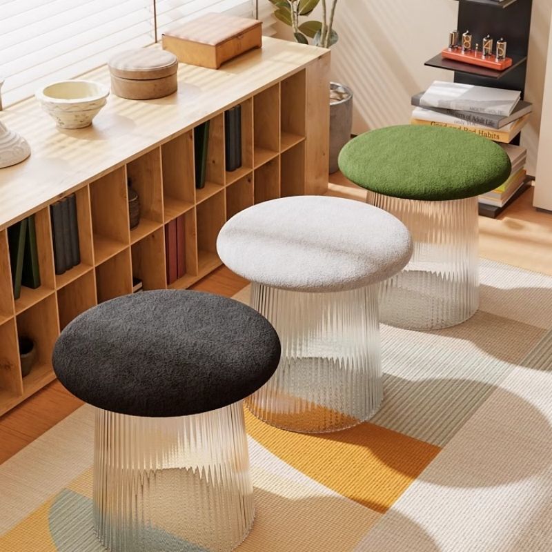 Mushroom Acrylic Lambswool Footstool