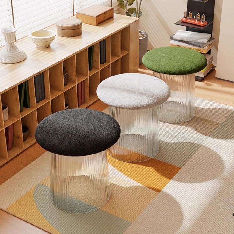 Mushroom Acrylic Lambswool Footstool