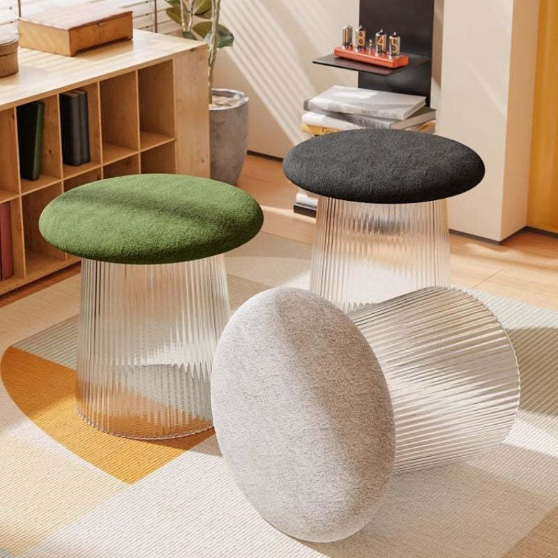 Mushroom Acrylic Lambswool Footstool