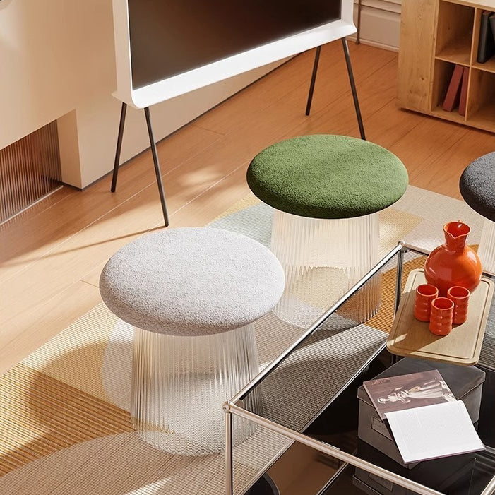 Mushroom Acrylic Lambswool Footstool