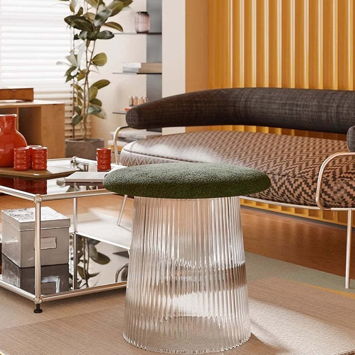 Mushroom Acrylic Lambswool Footstool