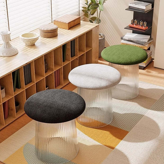 Mushroom Acrylic Lambswool Footstool