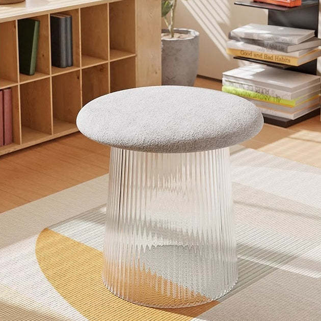 Mushroom Acrylic Lambswool Footstool