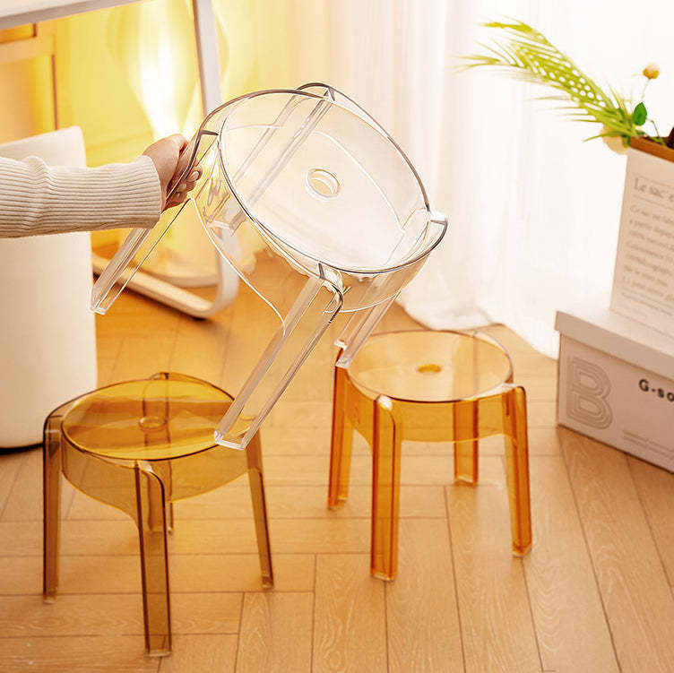 Nordic Round Acrylic Footstool
