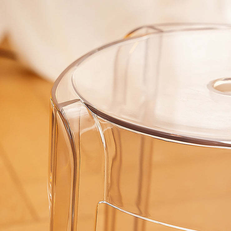 Nordic Round Acrylic Footstool — Sakura Pink