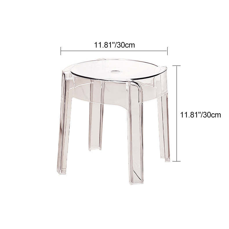 Nordic Round Acrylic Footstool — Amber