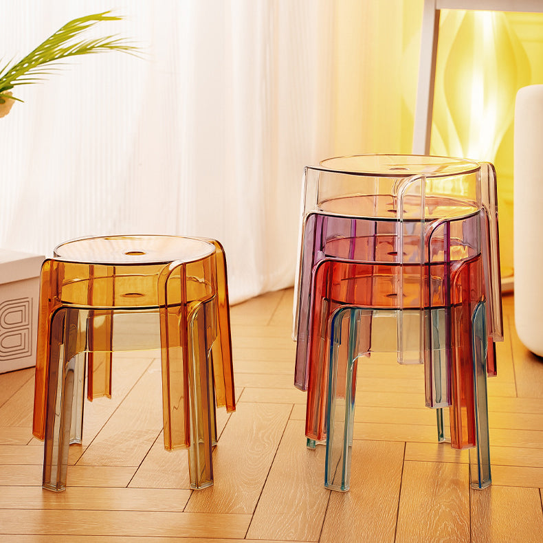 Nordic Round Acrylic Footstool