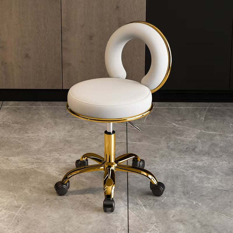 Nordic vanity hollow white metal vanity stools — Gold