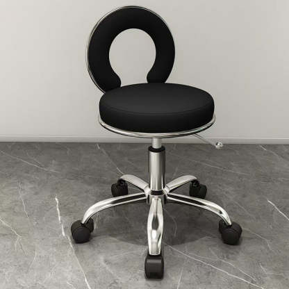 Scandinavian Round Hollow Leather Metal Vanity Stool
