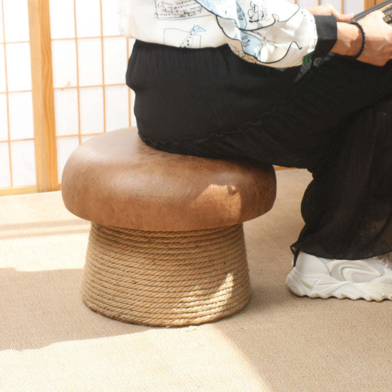 Japanese Mushroom Linen Backless Footstool