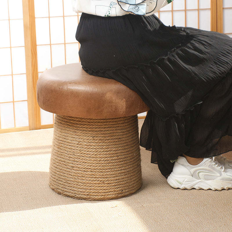 Japanese Mushroom Linen Backless Footstool