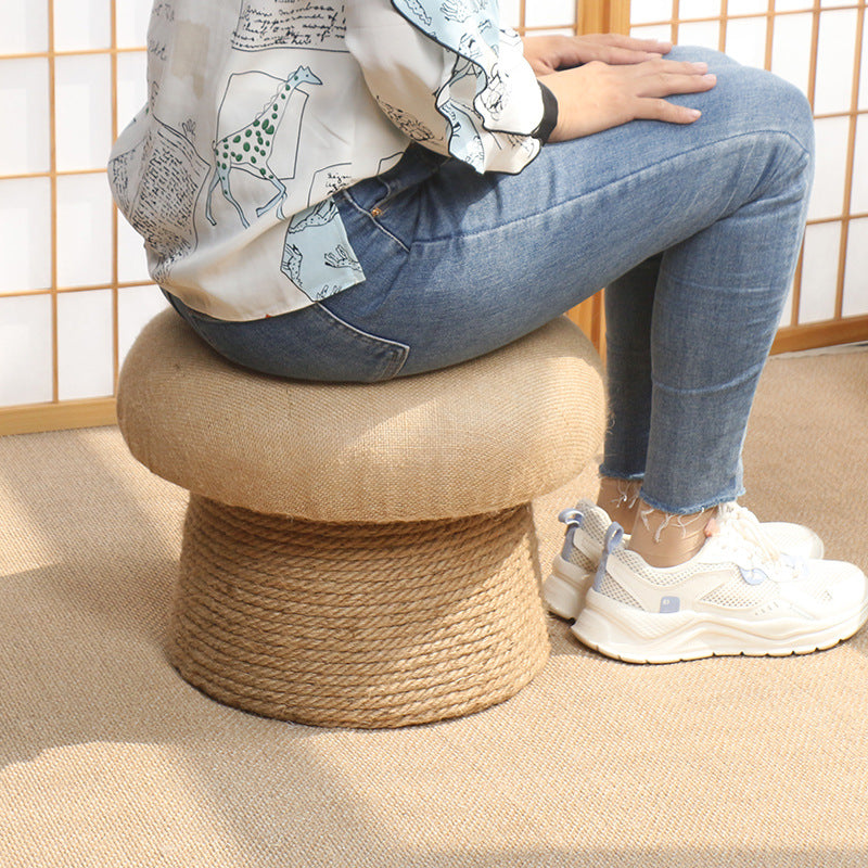 Japanese Mushroom Linen Backless Footstool