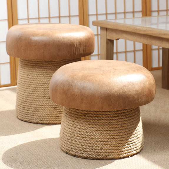 Japanese Mushroom Linen Backless Footstool