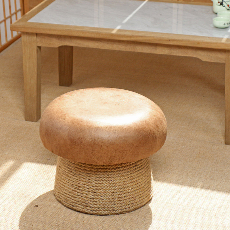 Japanese Mushroom Linen Backless Footstool — Technical Fabric