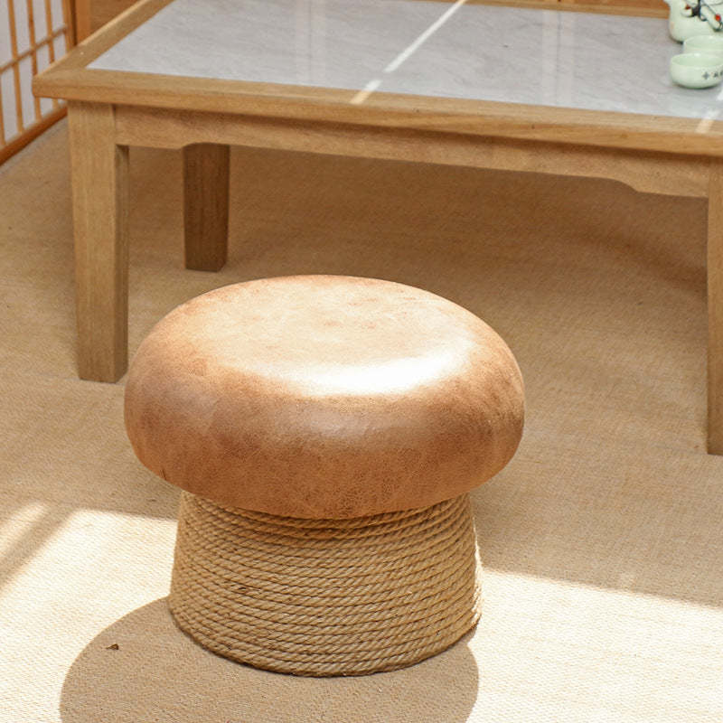 Japanese Mushroom Linen Backless Footstool — Technical Fabric