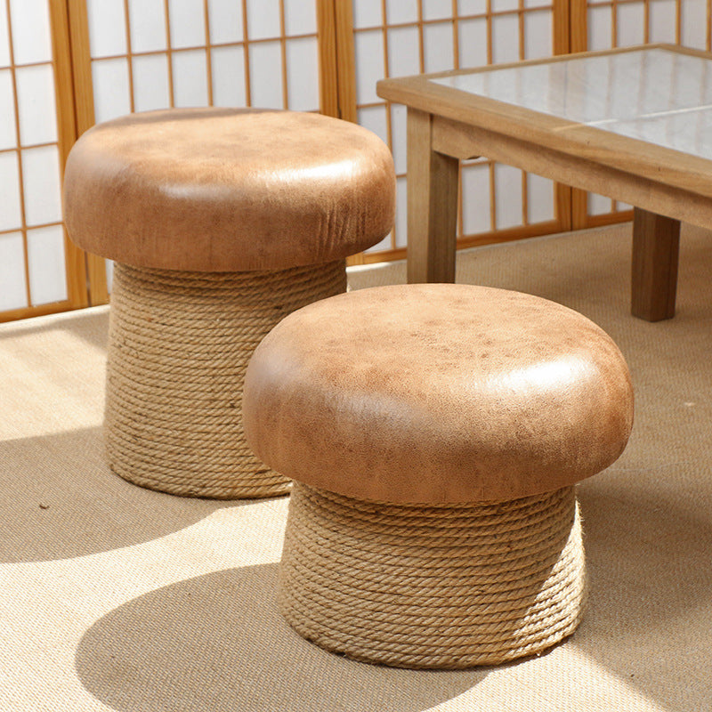 Japanese Mushroom Linen Backless Footstool — Technical Fabric
