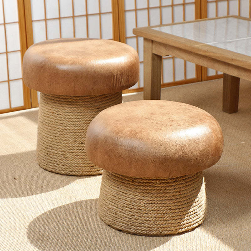 Japanese Mushroom Linen Backless Footstool — Technical Fabric