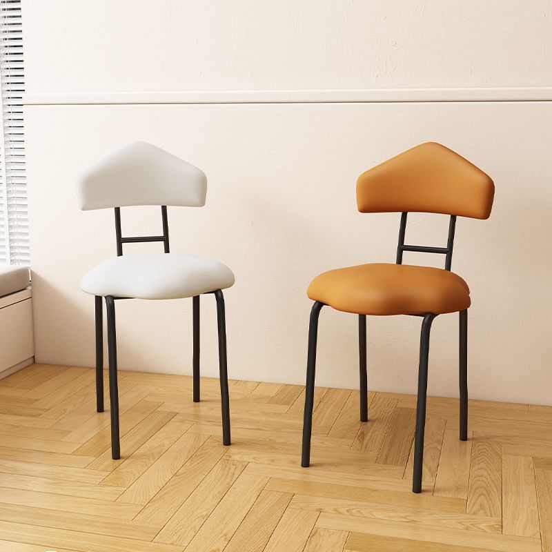 Nordic Cloud Leather Steel Vanity Stool — Dark Green