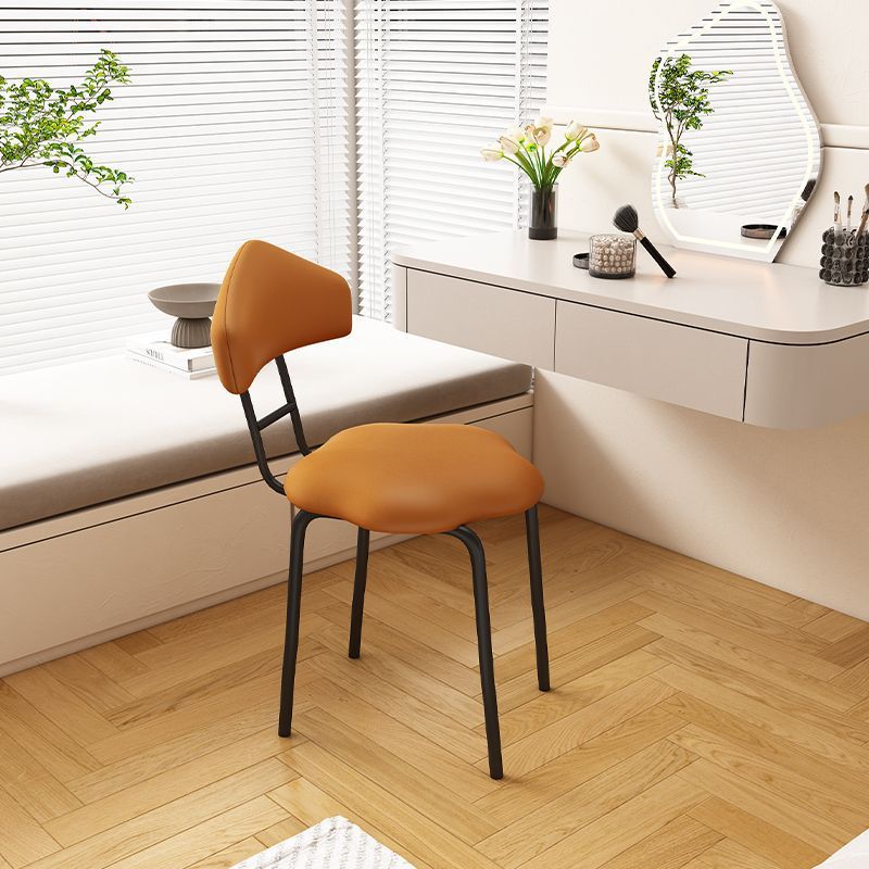 Nordic Cloud Leather Steel Vanity Stool