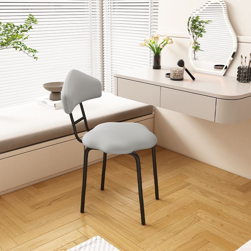 Nordic Cloud Leather Steel Vanity Stool