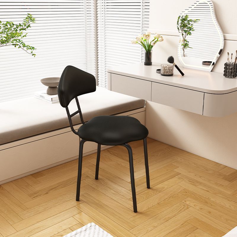 Nordic Cloud Leather Steel Vanity Stool