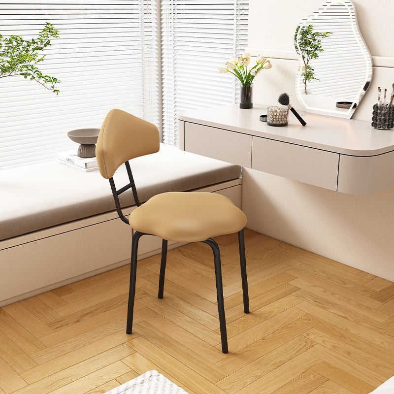 Nordic Cloud Leather Steel Vanity Stool