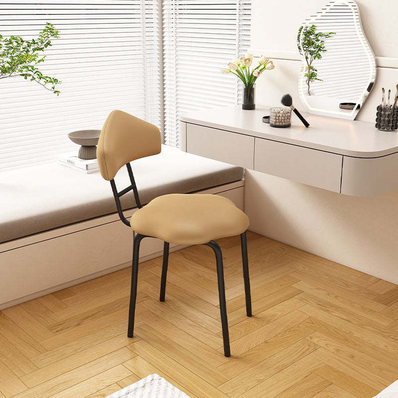 Nordic Cloud Leather Steel Vanity Stool